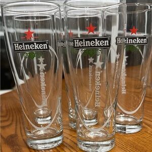 5 Clear Glass Beer Pint Set